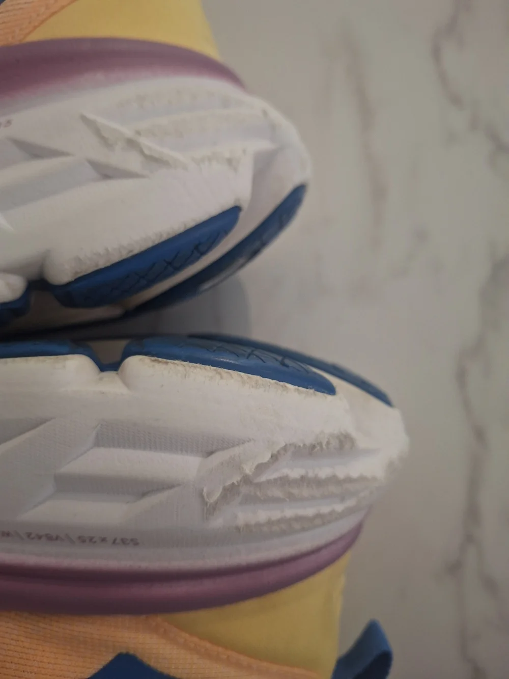Hoka Women's Peach and Purple Running Sneakers with Blue Logo